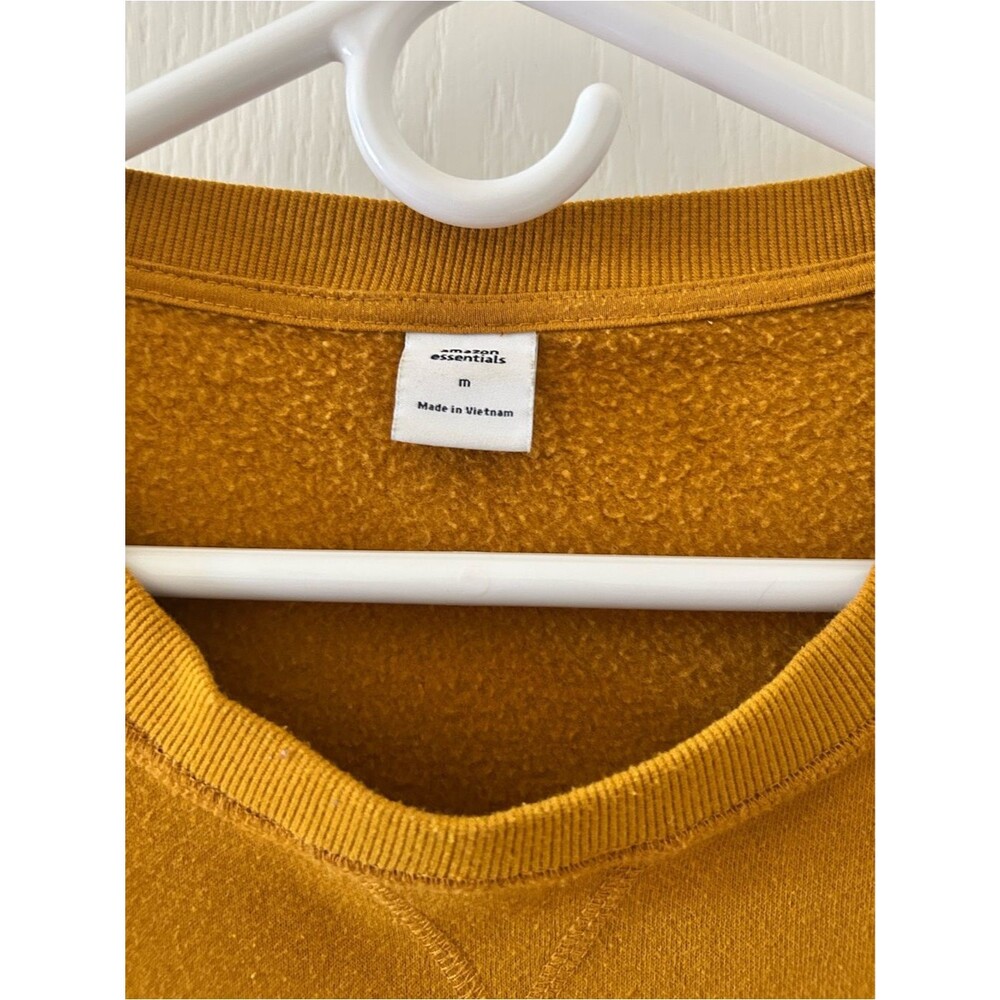 Amazon Essentials Mustard Yellow Crewneck Sweatshirt Fitted Medium - Picture 3 of 4